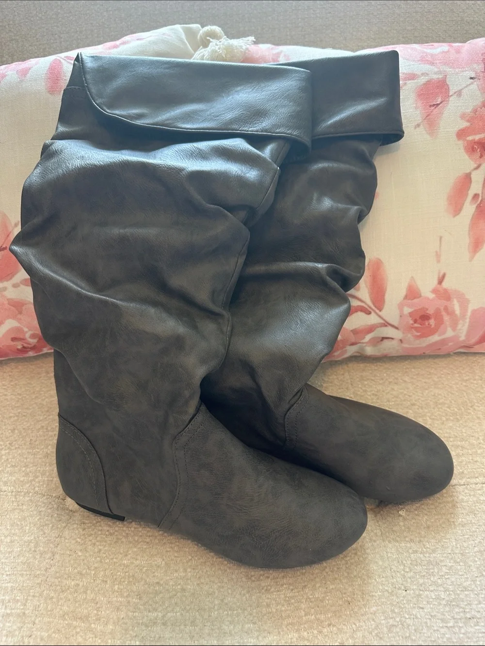 LOWER EAST SIDE Dark Brown Over-the-Knee Slouch Boots
